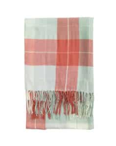 Check Throw / Blanket - Coral