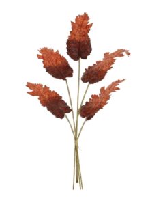 Dried Touch Large Fall Autumn Leaf Bunch - Burnt Orange