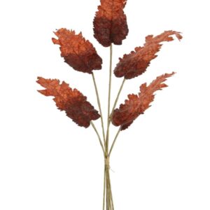 Dried Touch Large Fall Autumn Leaf Bunch - Burnt Orange