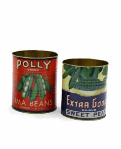 Set of 2 Retro tins - Lima Beans & Peas