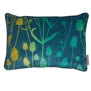 Clarissa Hulse Teasel Peacock Velvet Cushion
