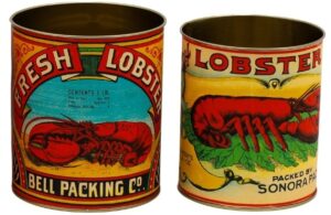 Set of 2 Retro tins - Lobster advertisements
