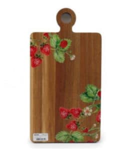 Strawberry patterned wooden serving board