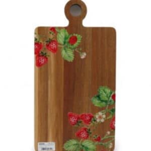 Strawberry patterned wooden serving board