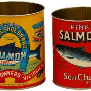 Set of 2 Retro tins - Salmon advertisements