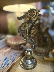 steampunk seahorse industrial ornament