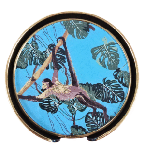 Elegant Monkey Coasters with Gold Edge